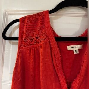 Max Studio Vibrant Red Sleeveless Blouse